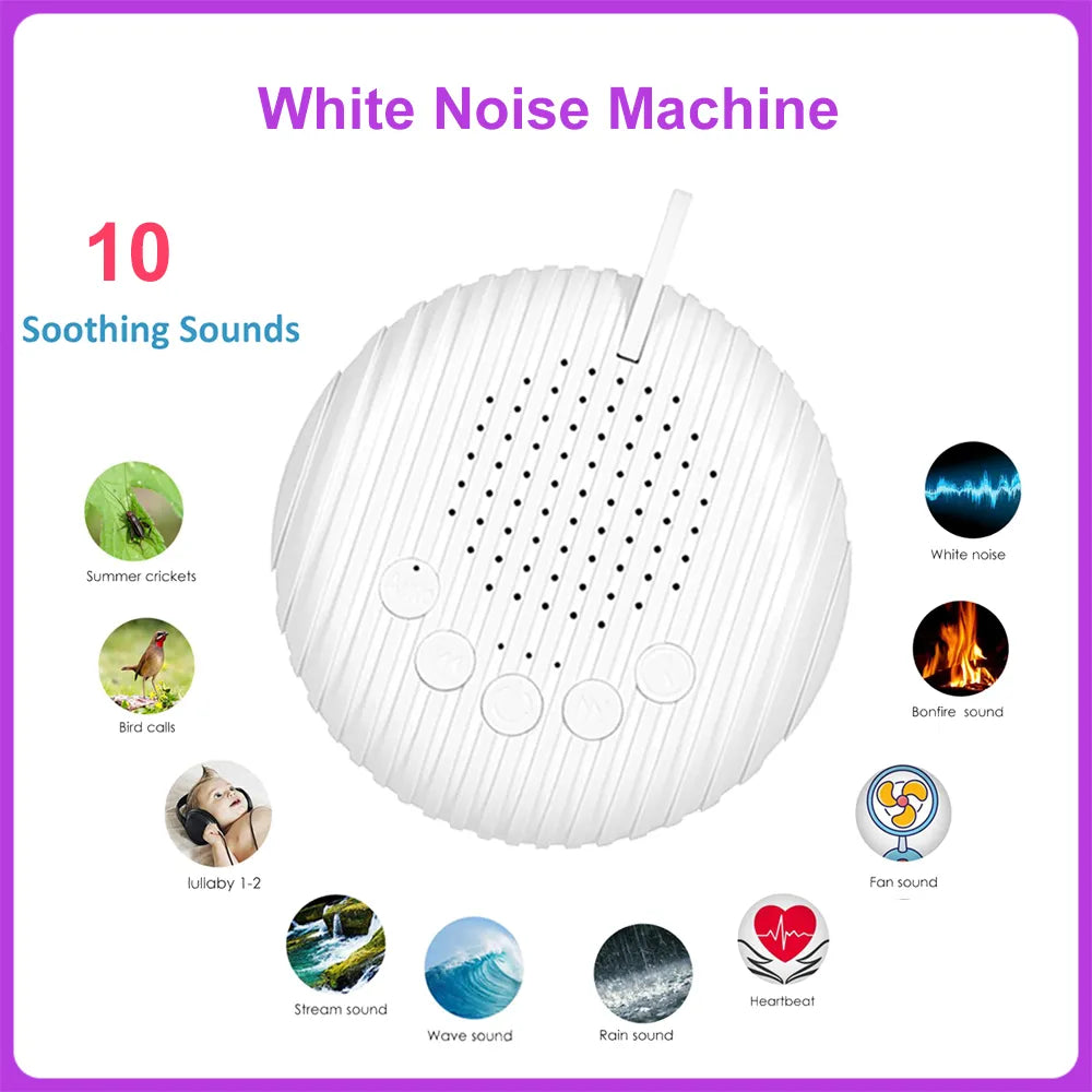 White Noise Sound Machine Portable Baby Sleep Machine 10 Soothing Sounds