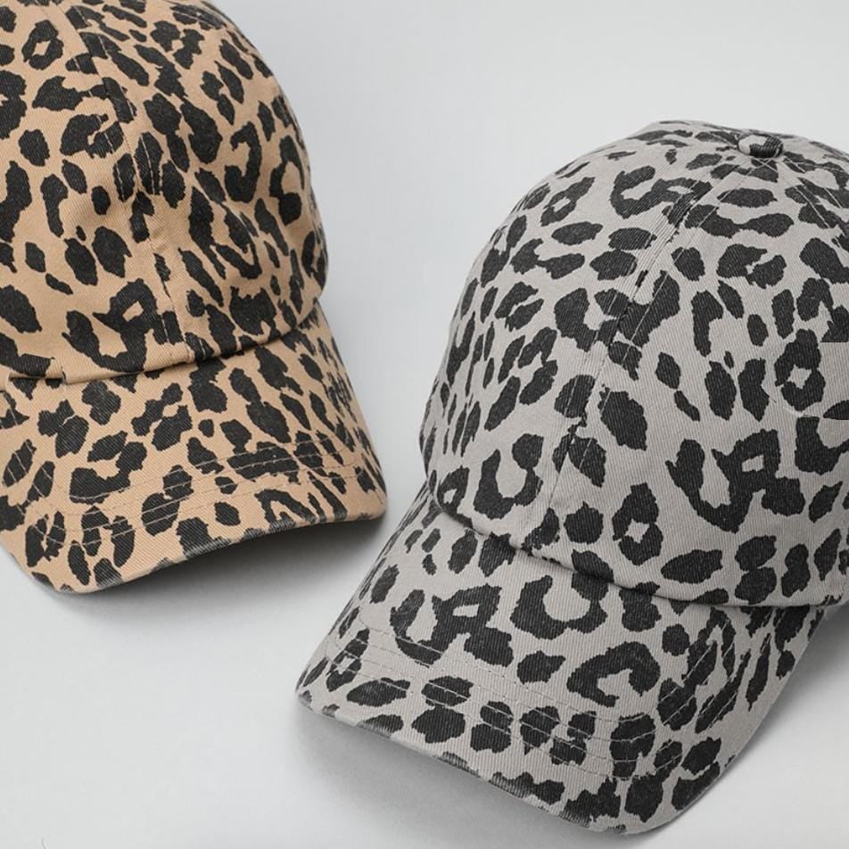 leopard dad hat