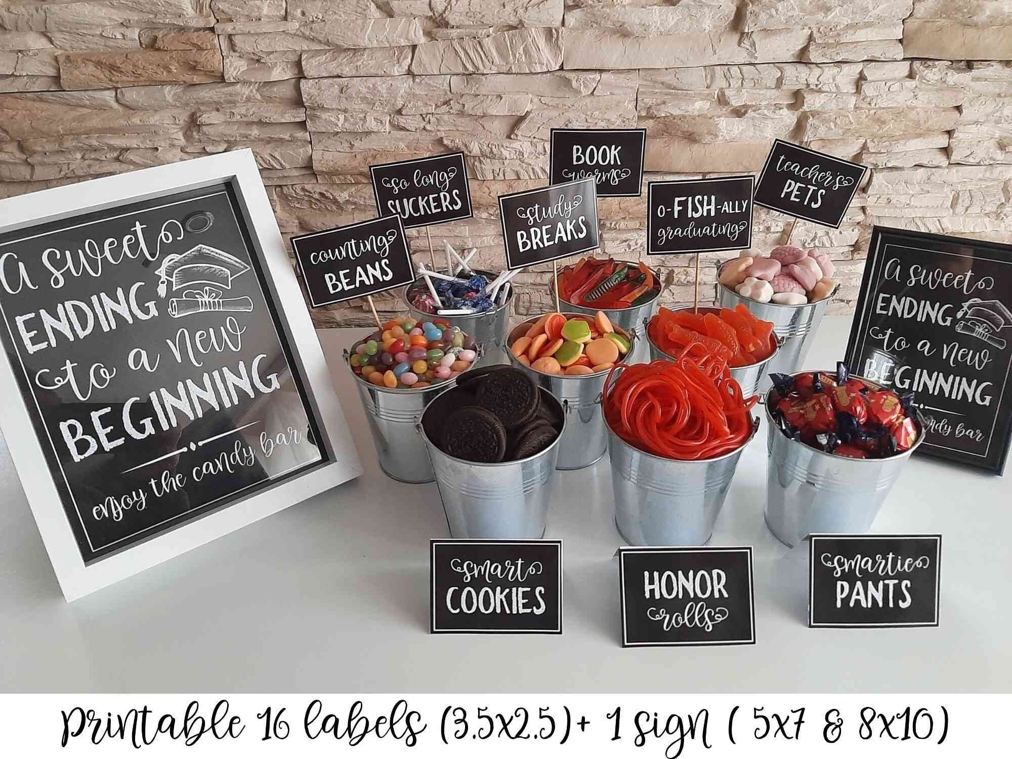 Graduation Candy Buffet Sign A Sweet Ending to a New Beginning Sign  Graduation Party Chalkboard Sign Digital Drawing & Illustration 