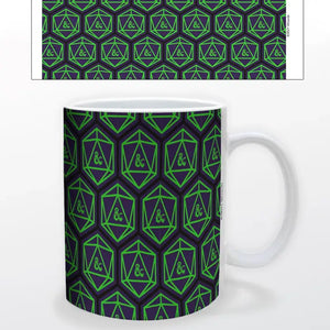 Dungeons & Dragons D20 Dice Pattern 11oz Cermic Mug - Geektopia by KAC
