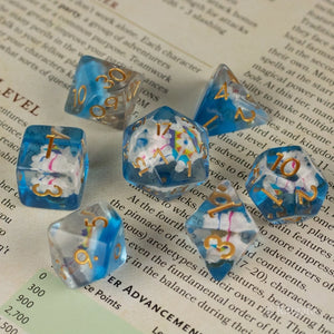 Clouds and Kites Resin Inclusion RPG Dice Set by Riftgate - Geektopia by KAC