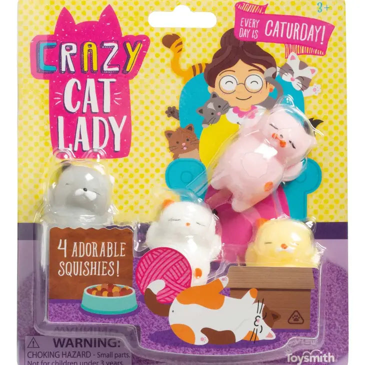 Crazy Cat Lady Squishy Cats Set of 4 Squeeze Cats
