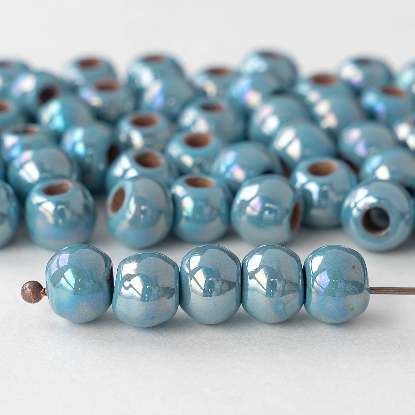 10mm Glazed Ceramic Round Beads - Iridescent Purple Passion - 6 or 18 –  funkyprettybeads