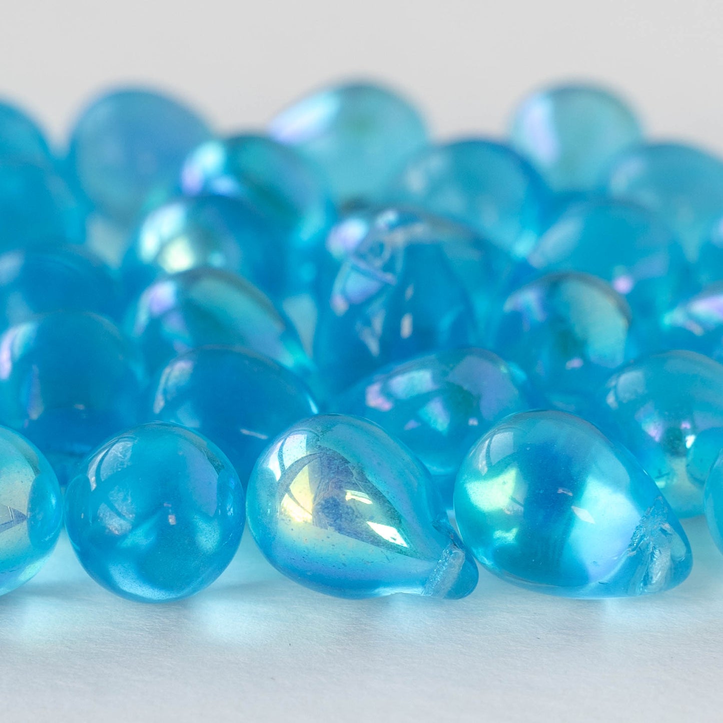 6mm Blue/Milky Blue Czech Glass Beads-0551-35