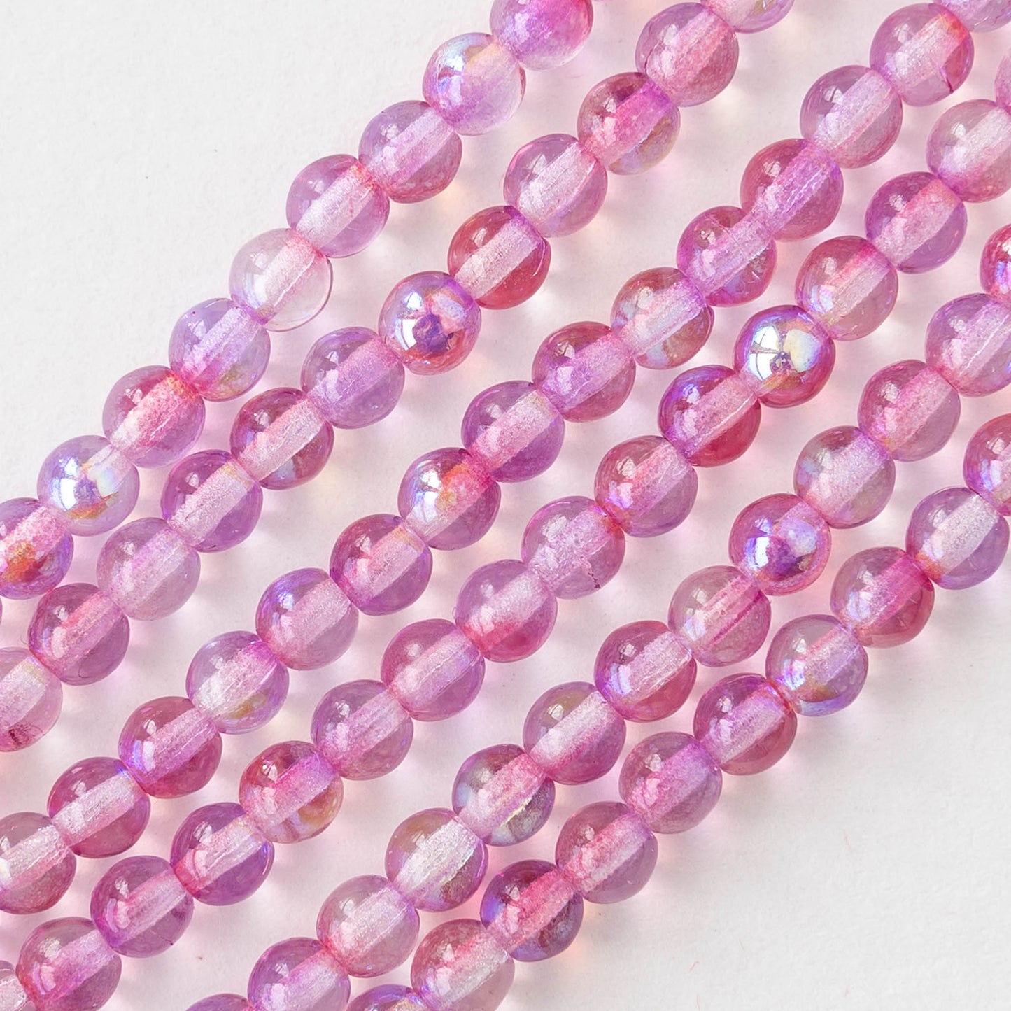 Tibaoffy Size 6/0 Crafts Glass Seed Beads 4mm Pink Beads for Jewelry Making  (Total About 100g About 1200pcs)