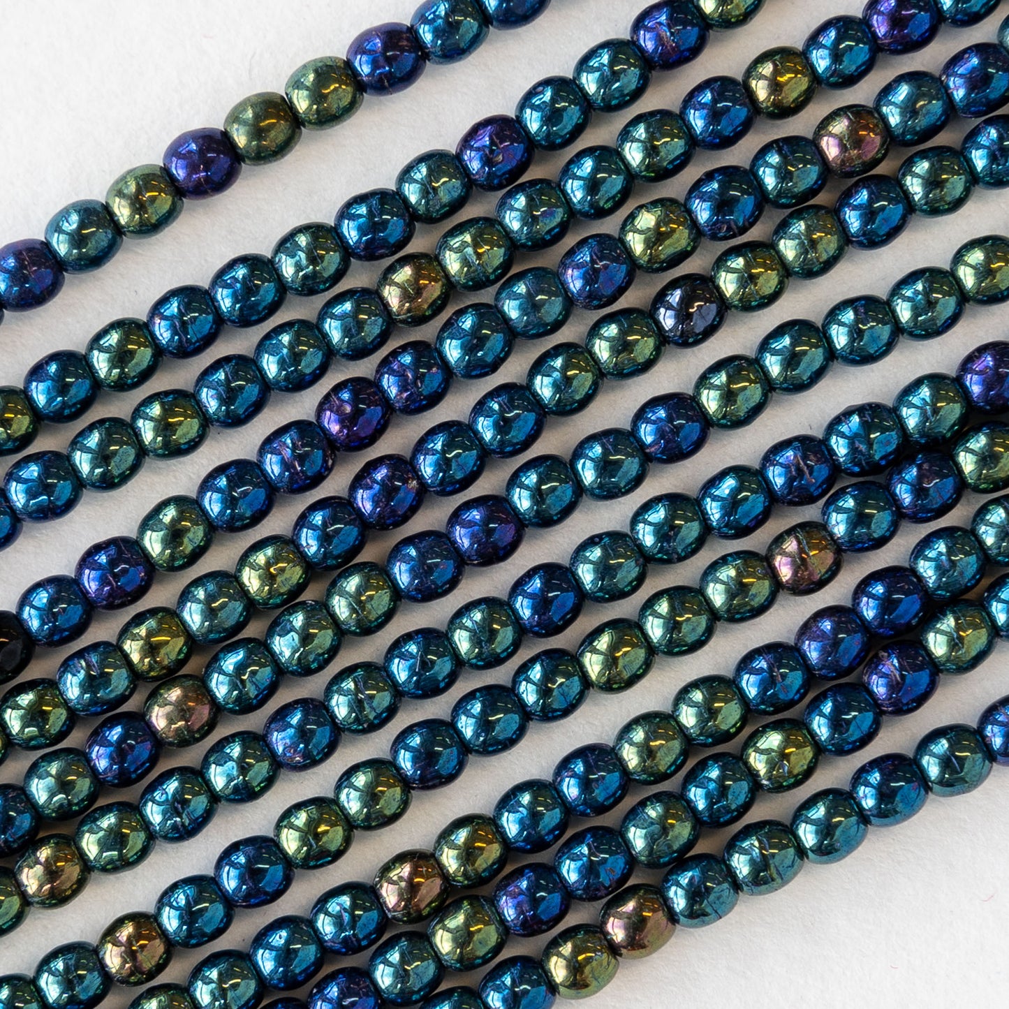 2mm Round Glass Beads - Metallic Bronze Iris - 100 Beads – funkyprettybeads