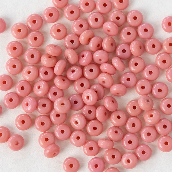 Natural Pink Chalcedony Rondelle Plain Smooth 8mm Gemstone Beads