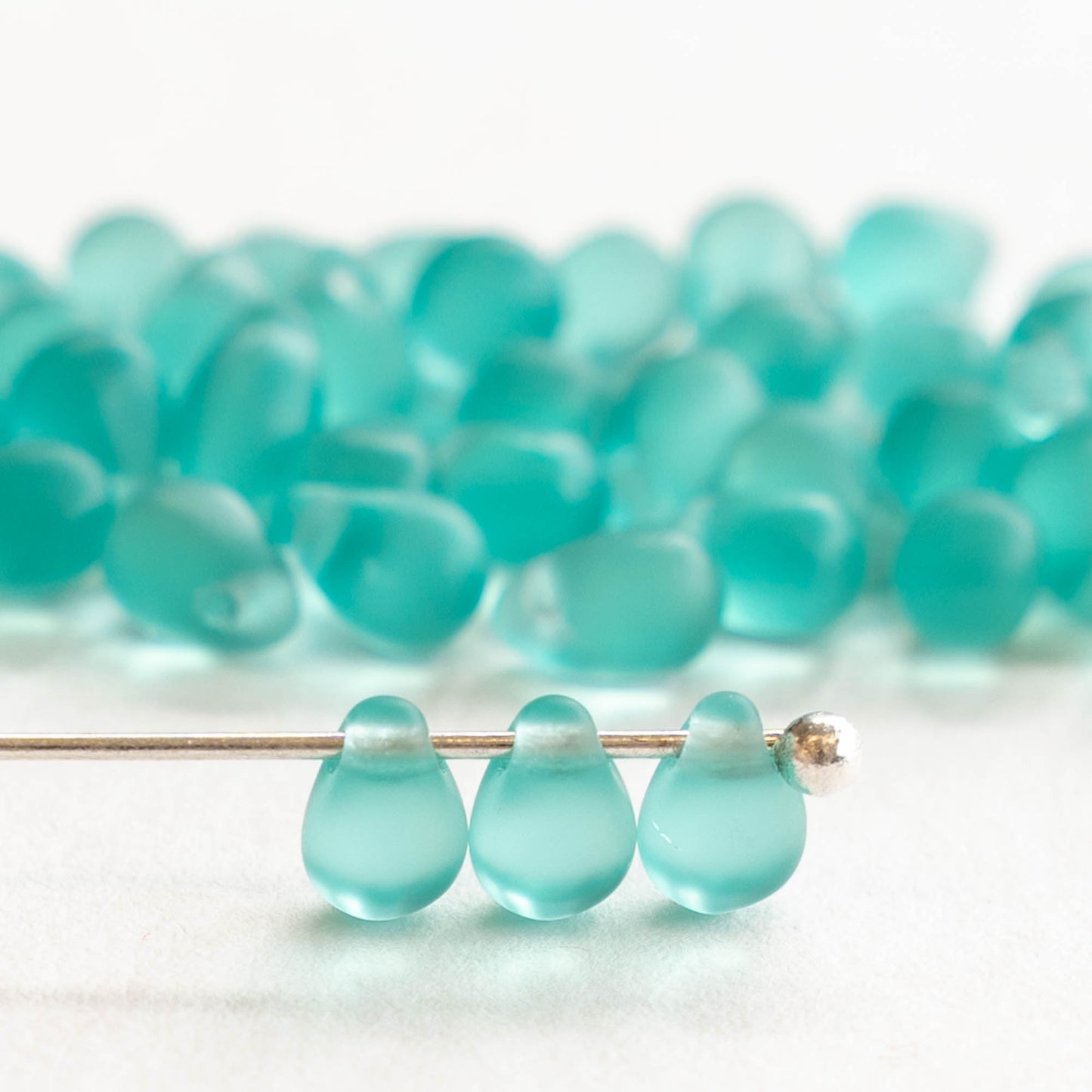4x6mm Glass Teardrop Beads - Celadon Green Luster - Czech Glass Beads –  funkyprettybeads