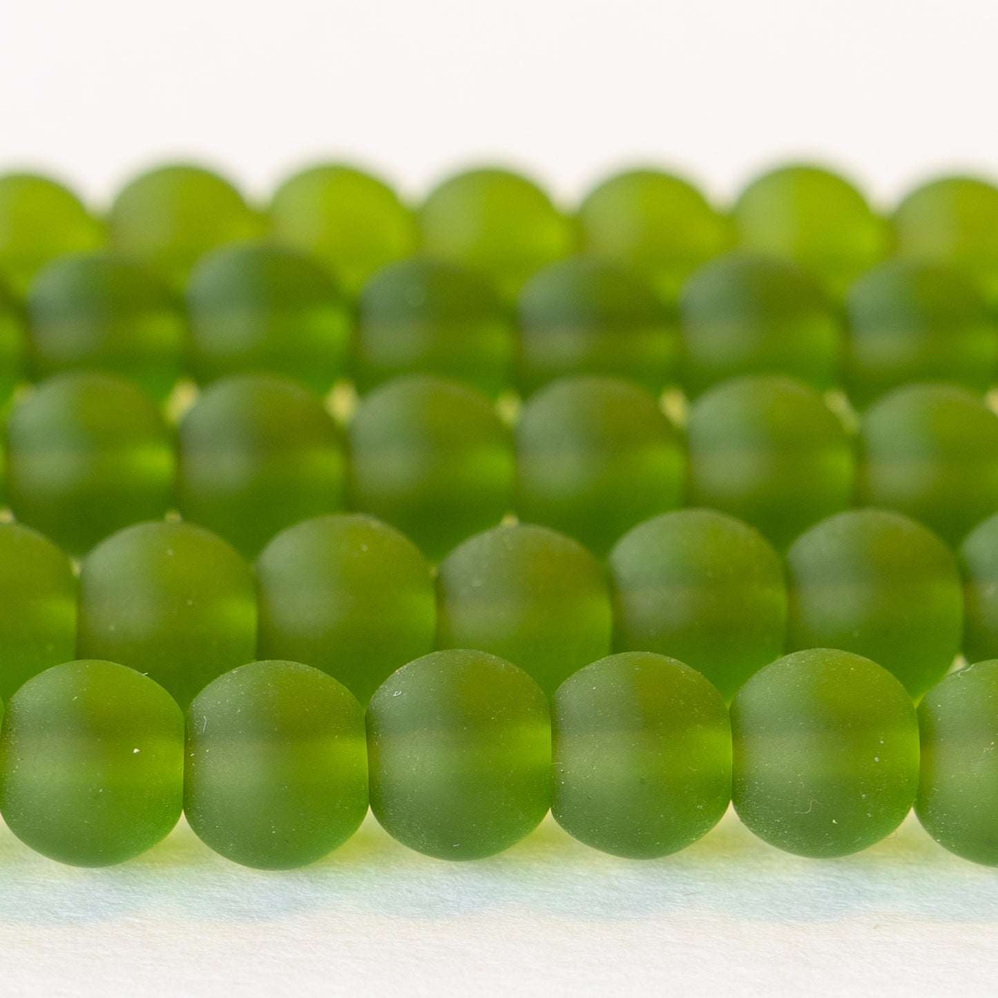 Load image into Gallery viewer, 8mm Frosted Glass Rounds -  Frosted Lime Green - 16 Inches
