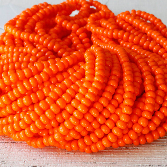 Size 6 Seed Beads - Opaque Light Orange - Czech Glass Beads –  funkyprettybeads