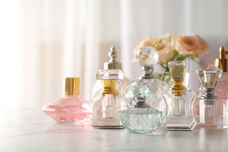 colorful perfume bottles