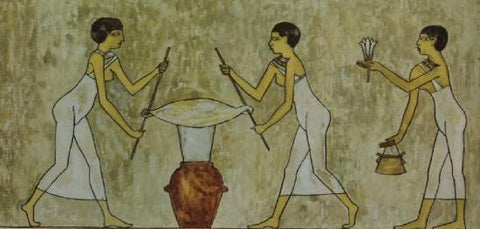 Egyptian painting depicting perfume making