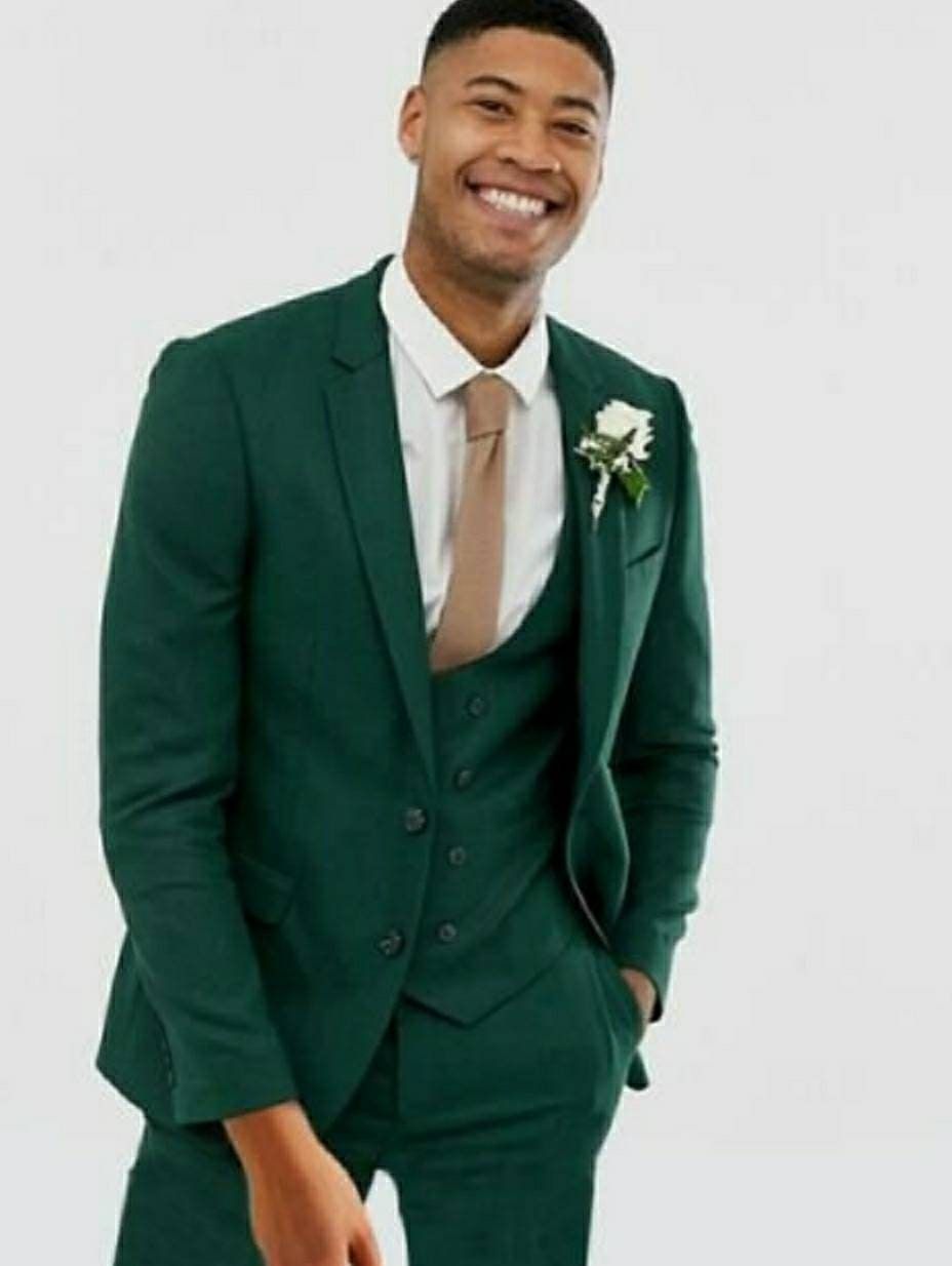 MEN SUITS WEDDING Olive Green 3 Piece Formal Fashion Elegant Gift For Men  Prom Groom Dinner Suit Tuxedo