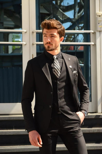 Black Wedding Suit | Black Men's Suit | Classy Black Suit | SAINLY