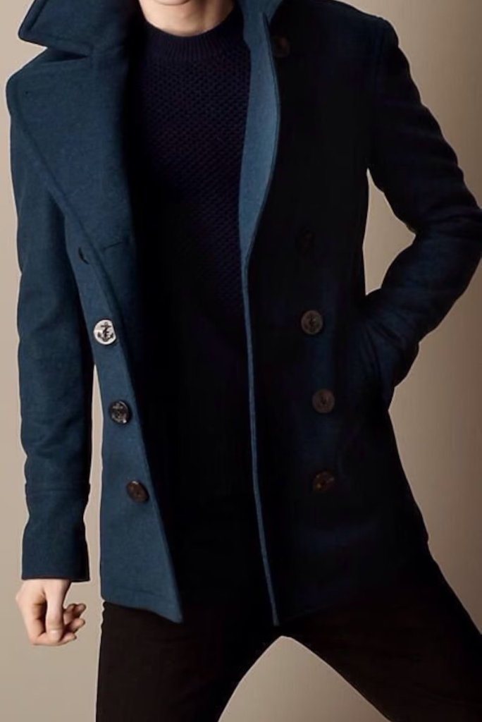 Men Blue Wool Overcoat | Vintage Long Coat | Jacket Coats | Sainly– SAINLY