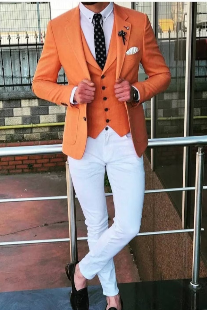 three piece orange colour