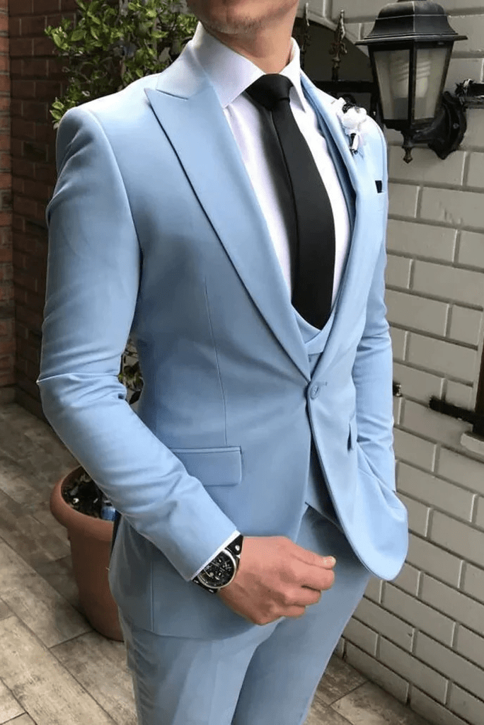 Sky Blue Suit For Men | Groom Wedding Suits | Sainly
