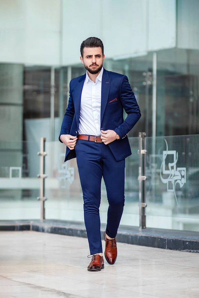 SUITS FOR MEN Men Wedding suits Blue 2 Piece Slim Fit Suits Elegant Fo ...