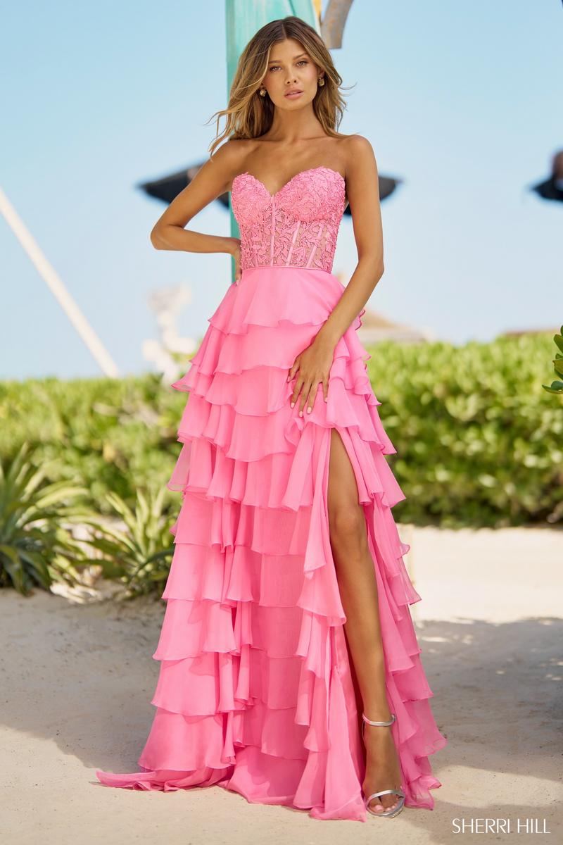 Sherri Hill Ruffle Corset Prom Dress 56162 – Terry Costa