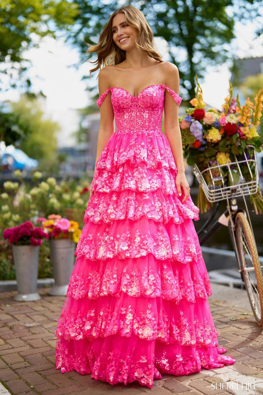 Ball Gown Criss-Cross Back Hot Pink Prom Dress – daisystyledress