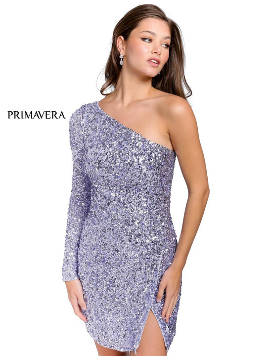 Primavera Couture 3833 Size 8 Lavender Short Homecoming Dress Fitted Sequin  Cocktail Dress