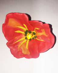 Oven baked clay flower with light