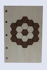 Laser cut notebook cover with hexigons