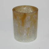 Gold and white resin pot