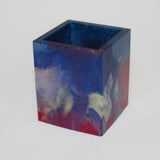 Blue and purple resin pot
