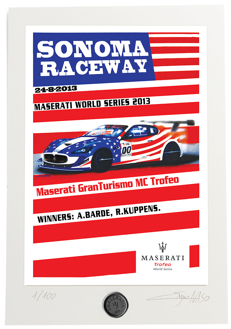 リトグラフ n°98 アメリカ 2013  Maserati GranTurismo MC