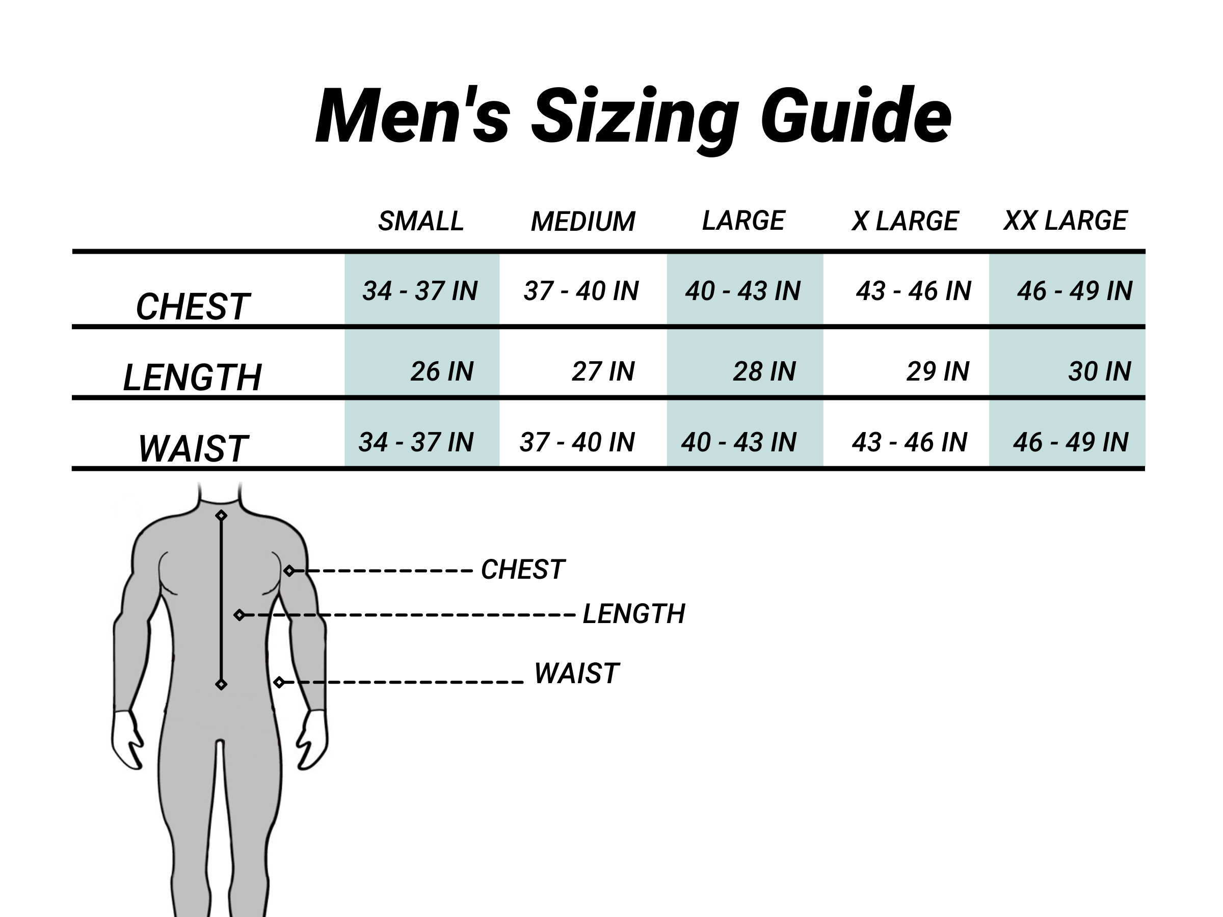 Men's Sizing Guide – 1Enemy Official