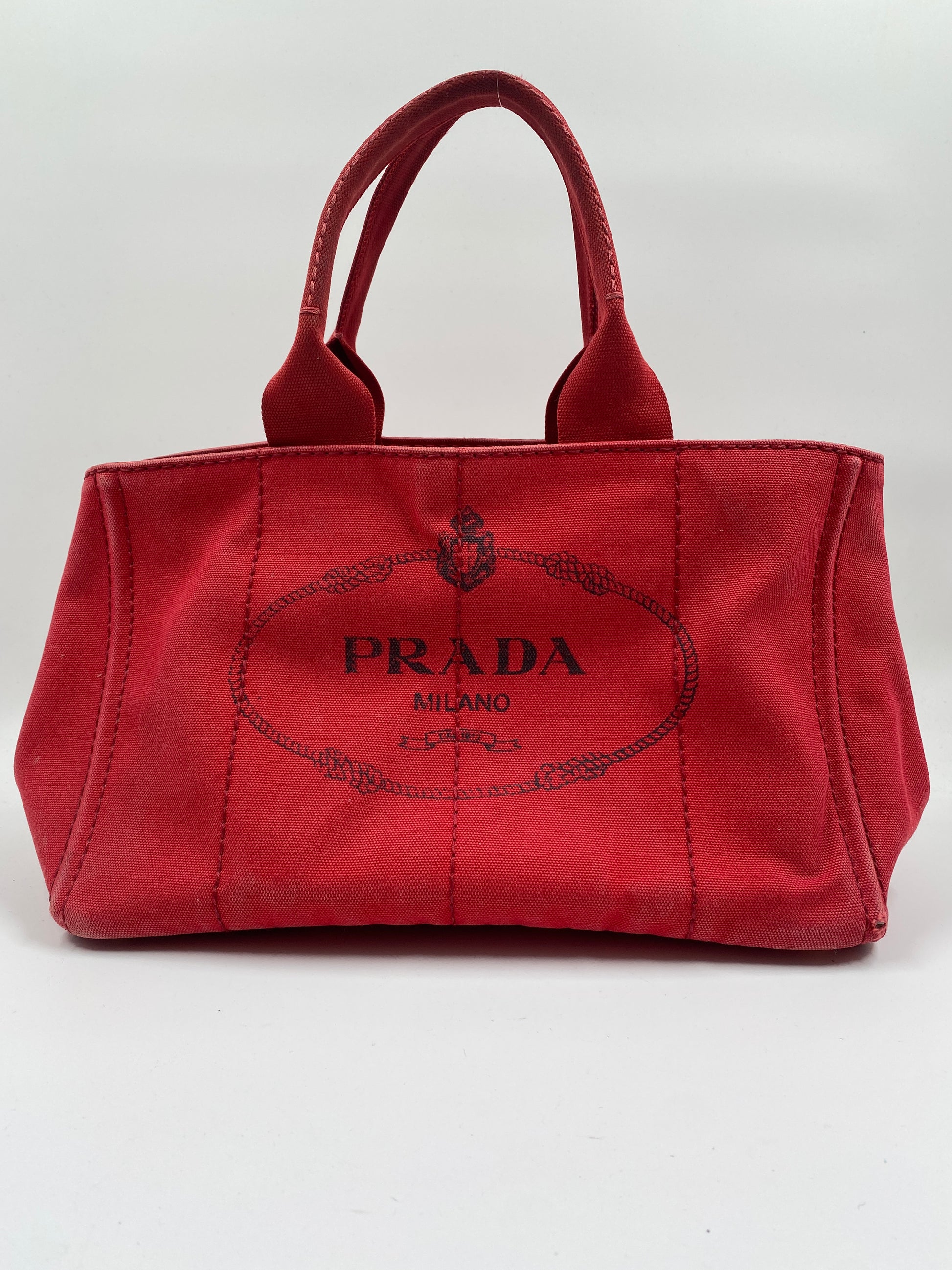 Red Canvas Prada Canapa Tote – rewear-vintage