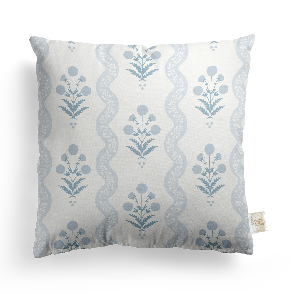 Wavy Floral Pillow Cover  Featuring Moss Mystique Colorway