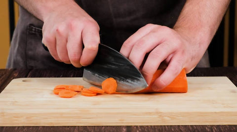 How to bias cut carrot step 1