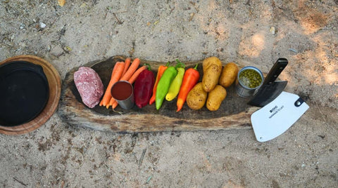 the ingredients for campfire meatball