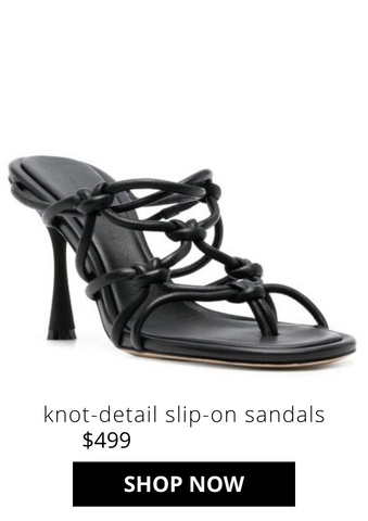 Studio Amelia 100mm knot-detail slip-on sandals