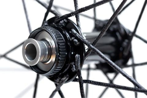 laced up hub with berd spokes that has been drilled