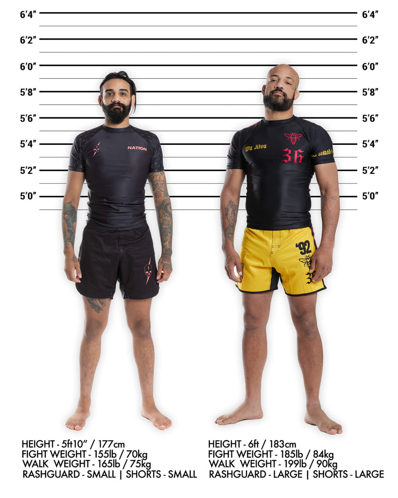 bjj rash guard and grappling shorts size chart nation athletic jiu jitsu