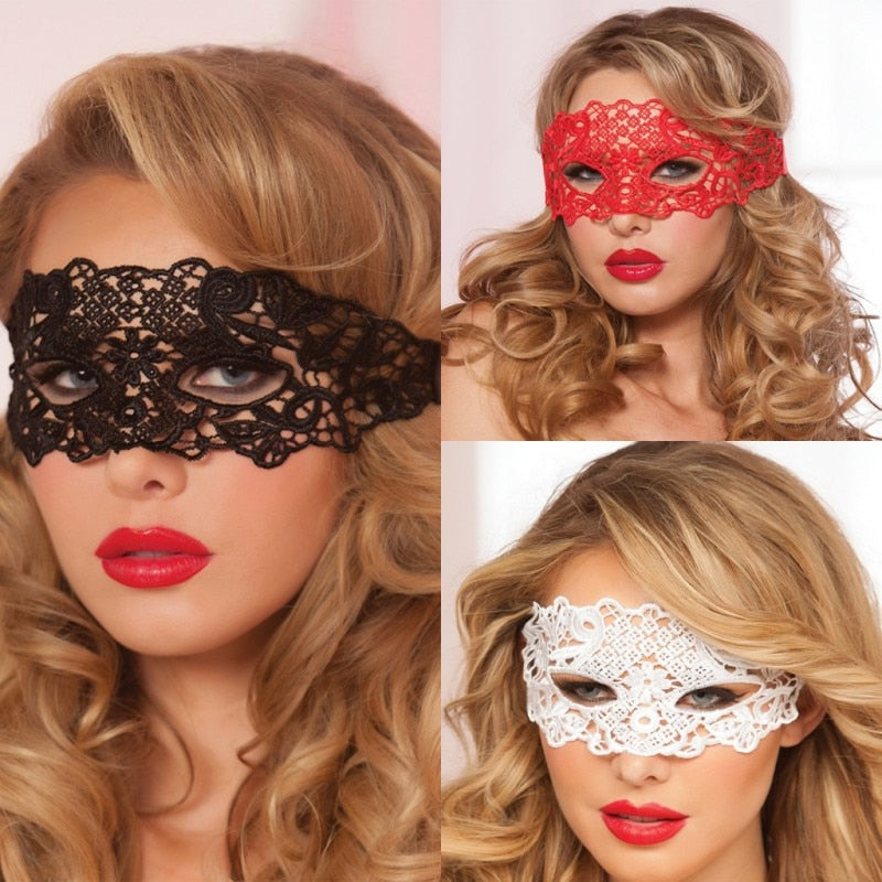 Erotic Tools - Porn Sex Lingerie For Woman Black/White/Red Hollow Out Lace Eye Mask H â€“  Sex Excitement