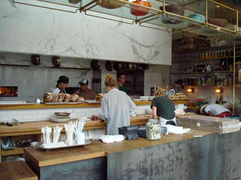 An image showing gjelina restaurants kitchen