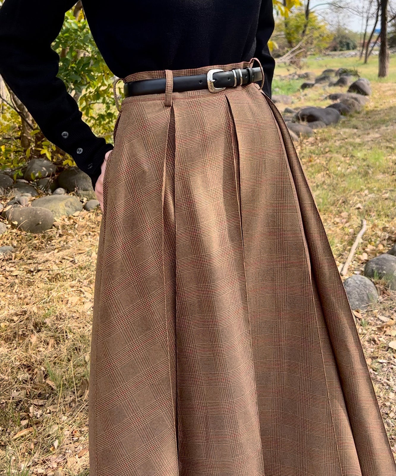 check tuck primitive skirt