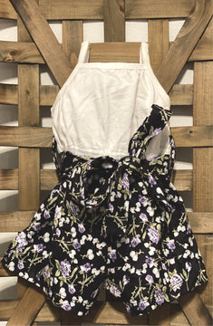 Purple Floral Camisole Romper