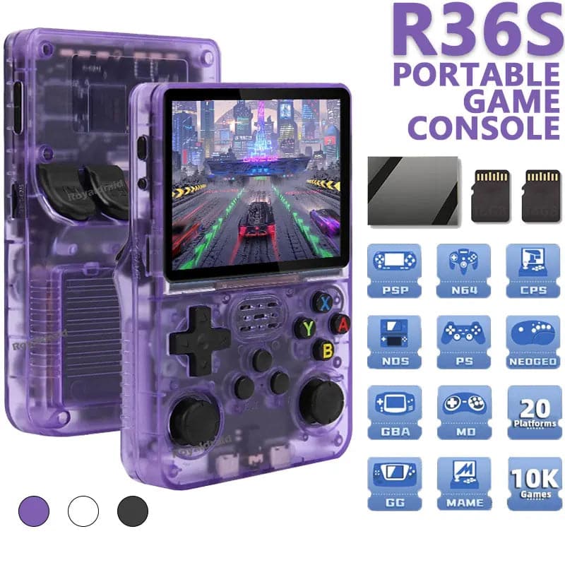 R36S Retro Video Game Console 128GB Handheld Game Player Dual System 20000 Classic Games Portable Video Game Machine Kids Gift