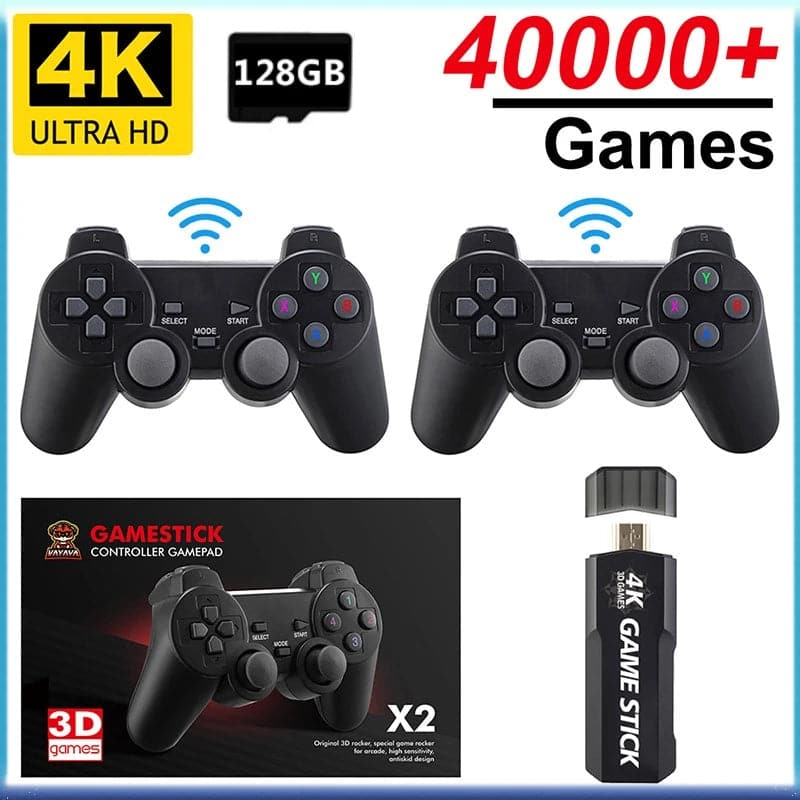 GD10 X2 Plus Retro Game Console 4K HDMI HD Output TV Game Stick 2.4G Dual Controller Handles Portable Video Games Consoles