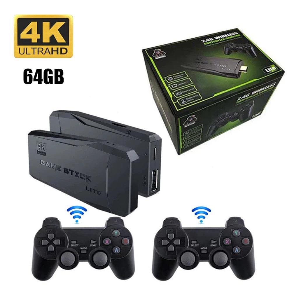 M8 Portable Game Console 64G Built-in 20000 Games Retro Handheld Game Console Wireless Controller Game Stick With USB Receiver