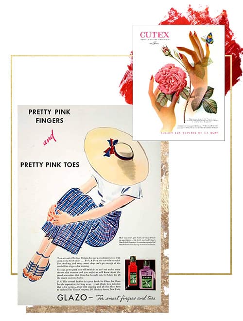 collage of posters for nail polish publicity