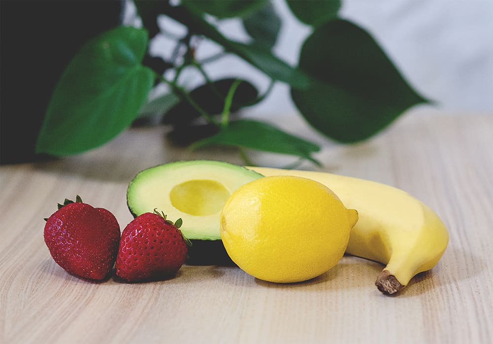 Ingredients for a Fruit Cleanser Vegan Face Mask