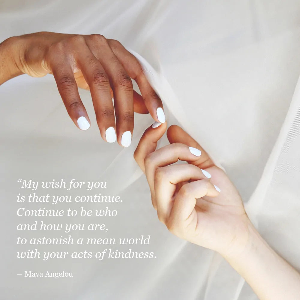 Light marble grey nail polish hand swatch on medium skin tone by sienna and poem by maya angelou