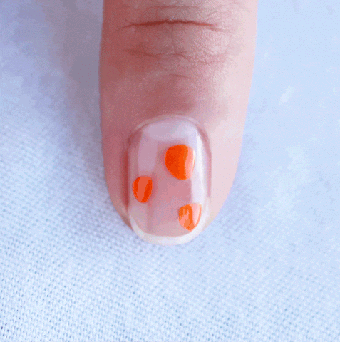 orange and green Nail Art tutorial step by step by line spa and polish and sienna