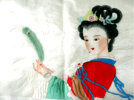 drawing of a chinese geisha
